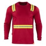 Polera Hibrida Cinta Reflectante Manga Larga